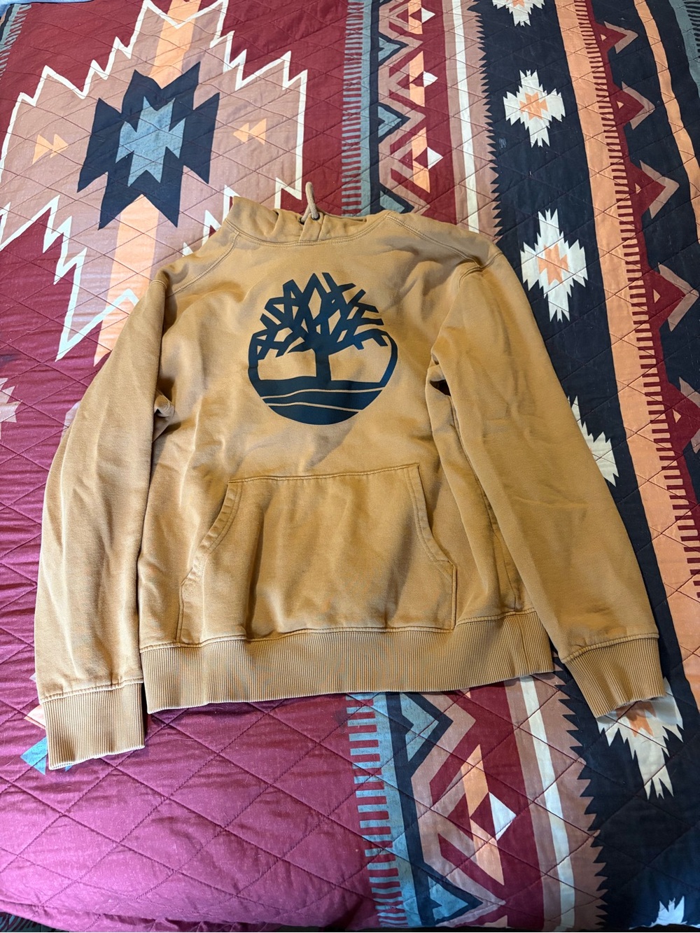 Timberland Mustard Brown Logo Pullover Hoodie